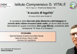 PIEDIMONTE MATESE. “A scuola di legalità”: l’Istituto Comprensivo “Vitale” incontra Don Luigi Merola, presidente della fondazione “A’ voce d’è Creature”.