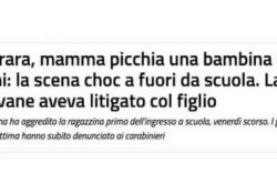 Donne violente. Mamma afferra una ragazzina di 12 anni per il collo, poi la prende a schiaffi: aveva litigato col figlio.