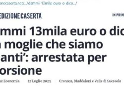 “Dammi 13mila euro o dico a tua moglie che siamo amanti”: arrestata per estorsione.