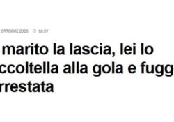 Donne violente. Il marito la lascia, lei lo accoltella alla gola e fugge: arrestata.