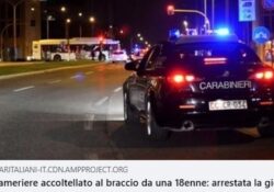 Donne violente. Riesce a schivare una coltellata diretta alla gola, cameriere colpito al braccio: arrestata una giovane.