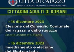 CAIAZZO. Ritorna il Consiglio Comunale dei ragazzi e delle ragazze: al voto il prossimo 15 dicembre.