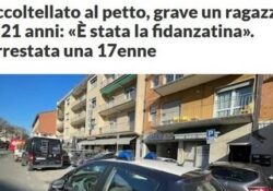 Donne violente. Accoltellato al petto, grave un ragazzo di 26 anni: “È stata la fidanzatina”. Arrestata una 17enne.