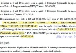 ALIFE. Ulteriori 4.056,50 euro al solito “soggetto”, e siamo a 28.395,50 euro da inizio anno: mancano ancora 20.282,50 euro per un totale anno 2024 di 48.678 euro.